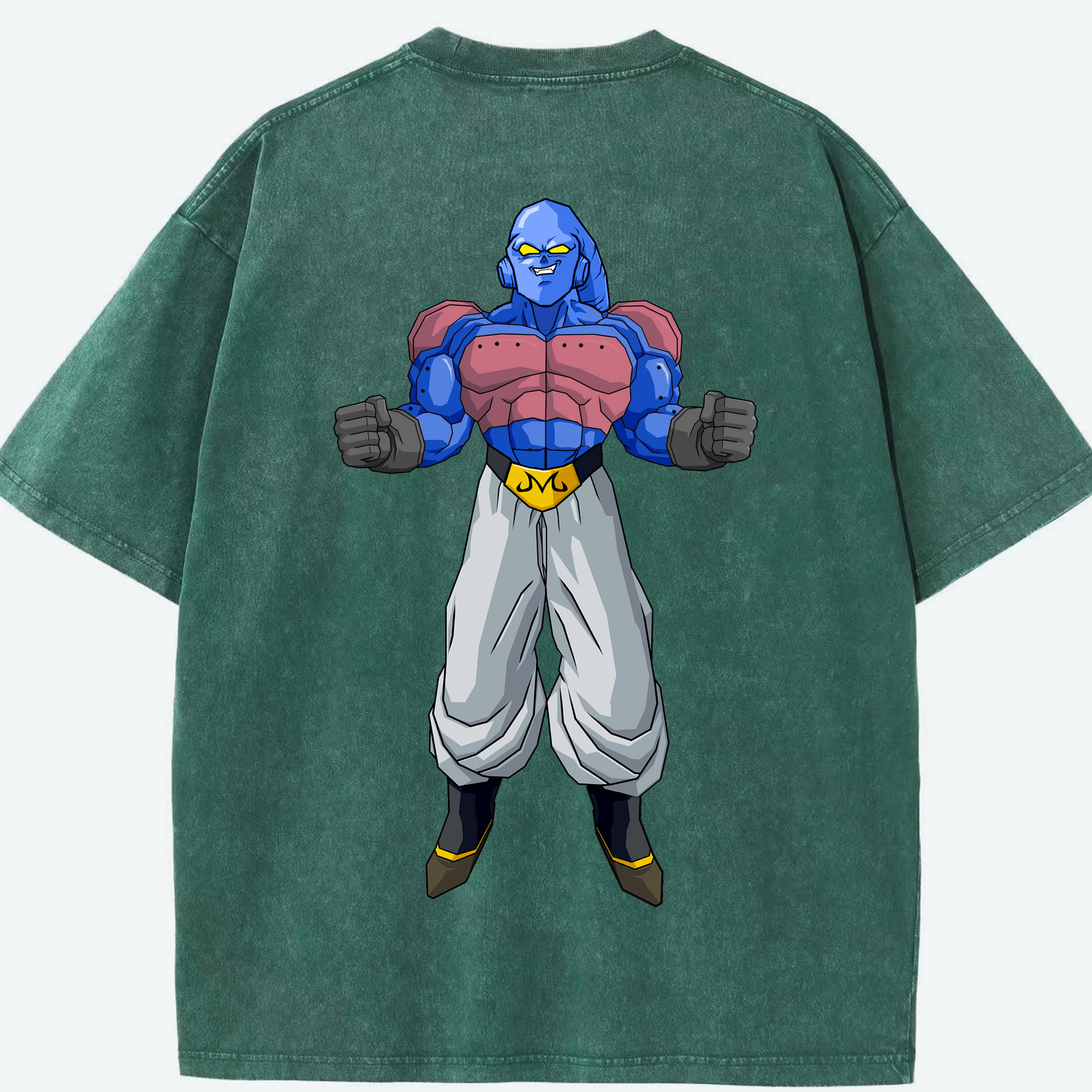 （画像用） ドラゴンボール 魔人ブウ DRAGON BALL Majin Buu 綿100% ヴィンテージ風 半袖Tシャツ（背面プリント）